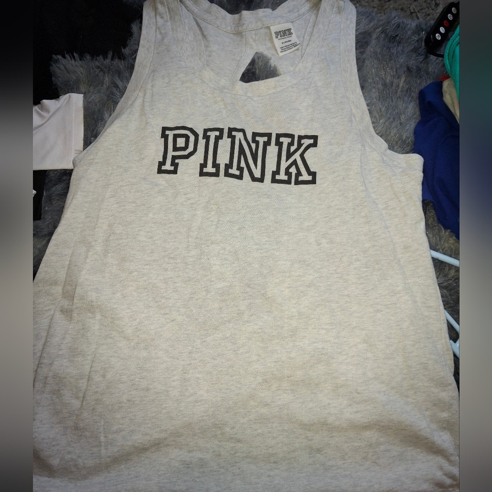 PINK Victoria's Secret Light Gray Tank